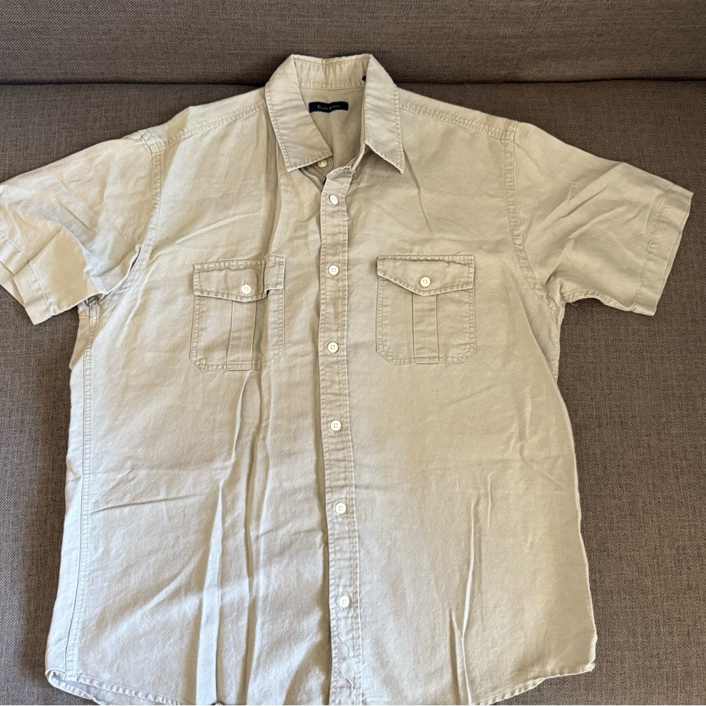 Club Room Casual Beige Button Down Shirt